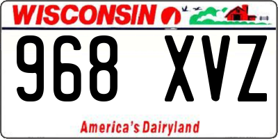 WI license plate 968XVZ