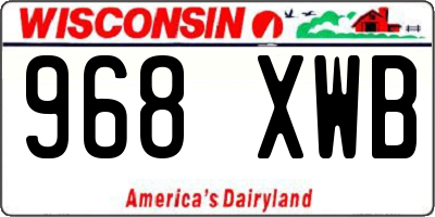 WI license plate 968XWB