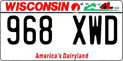 WI license plate 968XWD