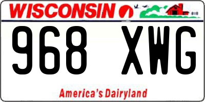 WI license plate 968XWG
