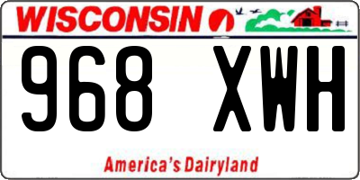 WI license plate 968XWH