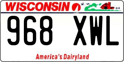WI license plate 968XWL