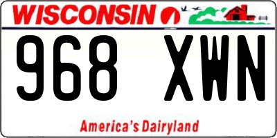 WI license plate 968XWN