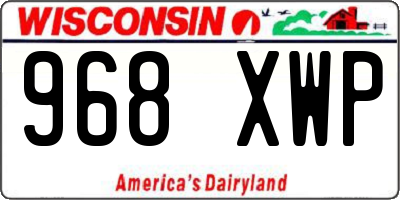 WI license plate 968XWP