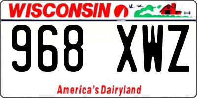 WI license plate 968XWZ