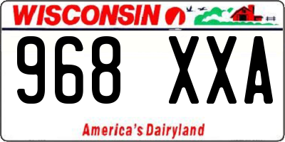 WI license plate 968XXA