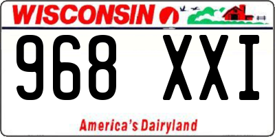 WI license plate 968XXI