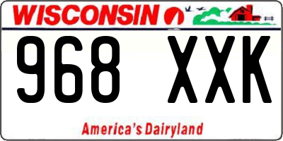 WI license plate 968XXK