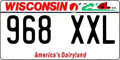 WI license plate 968XXL