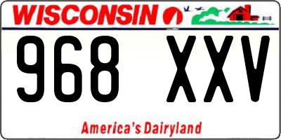 WI license plate 968XXV