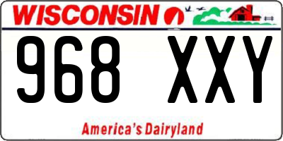 WI license plate 968XXY