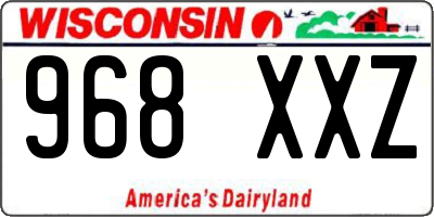 WI license plate 968XXZ