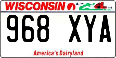 WI license plate 968XYA