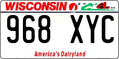 WI license plate 968XYC