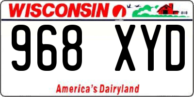 WI license plate 968XYD