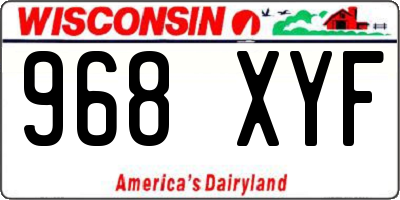 WI license plate 968XYF