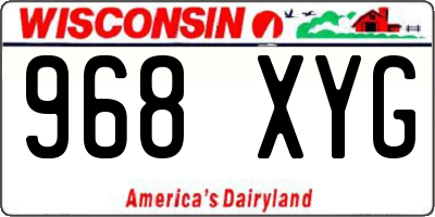 WI license plate 968XYG