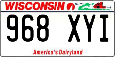 WI license plate 968XYI