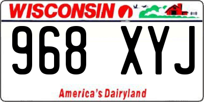 WI license plate 968XYJ