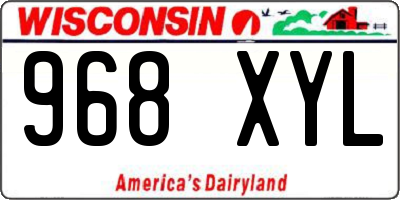WI license plate 968XYL