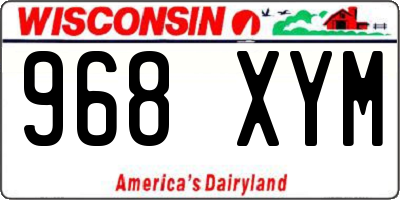 WI license plate 968XYM