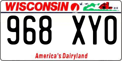 WI license plate 968XYO