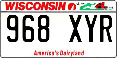 WI license plate 968XYR