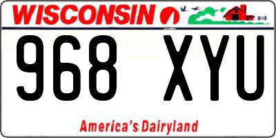WI license plate 968XYU