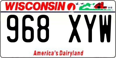 WI license plate 968XYW