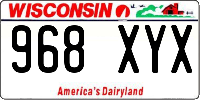 WI license plate 968XYX