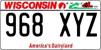WI license plate 968XYZ