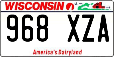 WI license plate 968XZA