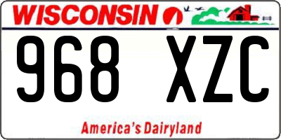 WI license plate 968XZC