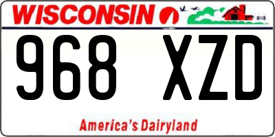 WI license plate 968XZD