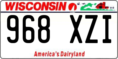 WI license plate 968XZI
