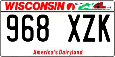 WI license plate 968XZK