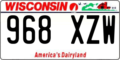 WI license plate 968XZW