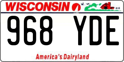 WI license plate 968YDE