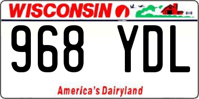 WI license plate 968YDL