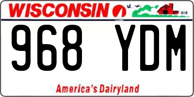 WI license plate 968YDM