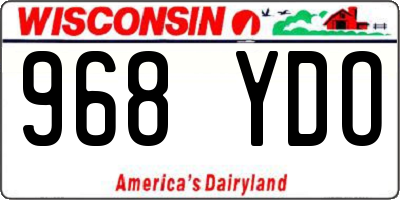 WI license plate 968YDO