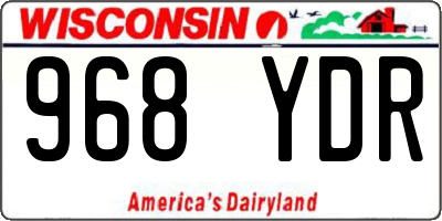 WI license plate 968YDR