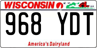 WI license plate 968YDT