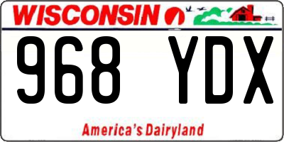 WI license plate 968YDX