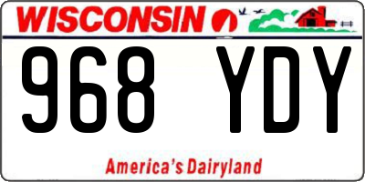 WI license plate 968YDY