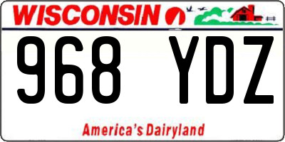WI license plate 968YDZ