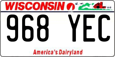 WI license plate 968YEC