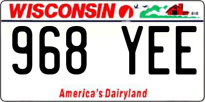 WI license plate 968YEE