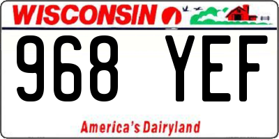 WI license plate 968YEF