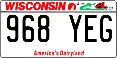 WI license plate 968YEG